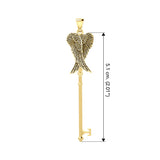 Angel Wings Spiritual Enchantment Key Solid Gold Pendant GPD5710