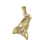 Celtic Howling Wolf Solid Gold Pendant GPD5717 - Jewelry