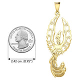 Mythical Phoenix Solid Yellow Gold Pendant GPD5723 - Jewelry