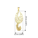 Mythical Phoenix Solid Yellow Gold Pendant GPD5723 - Jewelry