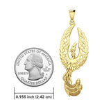 Mythical Celtic Phoenix Solid Gold Pendant GPD5724 - Jewelry