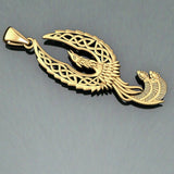 Mythical Celtic Phoenix Solid Gold Pendant GPD5724 - Jewelry