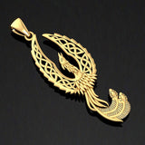 Mythical Celtic Phoenix Solid Gold Pendant GPD5724 - Jewelry