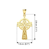 Celtic Cross with Trinity Knot Solid Yellow Gold Pendant GPD5809