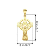 Celtic Cross with Trinity Knot Solid Yellow Gold Pendant GPD5809 - Jewelry