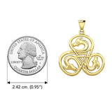 Dragon with Triskele Solid Yellow Gold Pendant GPD5819 - Jewelry