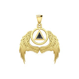 Angel Wings Recovery Pendant Solid Yellow Gold with Gemstone GPD5840 - Jewelry