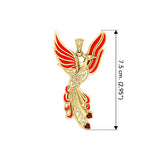 Celtic Phoenix Solid Yellow Gold Pendant with Gems and Enamel GPD5873
