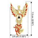 Celtic Phoenix Recovery Solid Yellow Gold Pendant with Enamel GPD5874