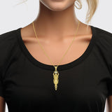 Goddess Brigid Solid Yellow Gold pendant with Gem GPD5889