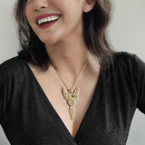 Colgante de oro amarillo macizo con fénix celta y pentáculo GPD5906