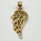Guardian Angel Celtic Wing 14K Solid Gold Pendant GPD5912