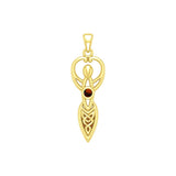 Celtic Infinity Goddess with Birthstone Solid Yellow Gold Pendant GPD5959 - Jewelry