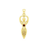 Celtic Infinity Goddess with Birthstone Solid Yellow Gold Pendant GPD5959