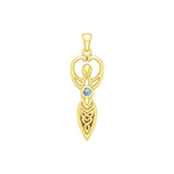 Celtic Infinity Goddess with Birthstone Solid Yellow Gold Pendant GPD5959