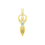 Celtic Infinity Goddess with Birthstone Solid Yellow Gold Pendant GPD5959 - Jewelry