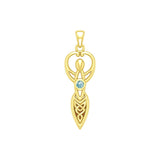 Celtic Infinity Goddess with Birthstone Solid Yellow Gold Pendant GPD5959