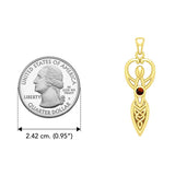 Celtic Infinity Goddess with Birthstone Solid Yellow Gold Pendant GPD5959