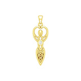 Celtic Infinity Goddess with Birthstone Solid Yellow Gold Pendant GPD5959 - Jewelry