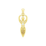 Celtic Infinity Goddess with Birthstone Solid Yellow Gold Pendant GPD5959