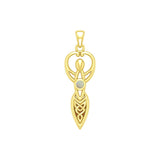 Celtic Infinity Goddess with Birthstone Solid Yellow Gold Pendant GPD5959