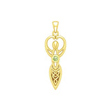 Celtic Infinity Goddess with Birthstone Solid Yellow Gold Pendant GPD5959 - Jewelry