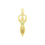 Celtic Infinity Goddess with Birthstone Solid Yellow Gold Pendant GPD5959