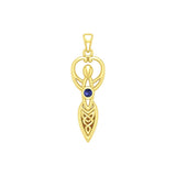 Celtic Infinity Goddess with Birthstone Solid Yellow Gold Pendant GPD5959 - Jewelry