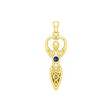 Celtic Infinity Goddess with Birthstone Solid Yellow Gold Pendant GPD5959