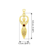 Celtic Infinity Goddess with Birthstone Solid Yellow Gold Pendant GPD5959