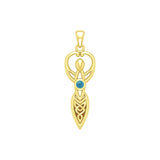 Celtic Infinity Goddess with Birthstone Solid Yellow Gold Pendant GPD5959