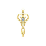 Celtic Infinity Goddess with Birthstone Solid Yellow Gold Pendant GPD5960 - Jewelry