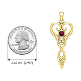 Celtic Infinity Goddess with Birthstone Solid Yellow Gold Pendant GPD5960 - Jewelry