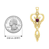 Celtic Infinity Goddess with Birthstone Solid Yellow Gold Pendant GPD5960