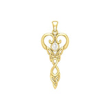 Celtic Infinity Goddess with Birthstone Solid Yellow Gold Pendant GPD5960 - Jewelry