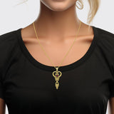 Celtic Infinity Goddess with Birthstone Solid Yellow Gold Pendant GPD5960 - Jewelry