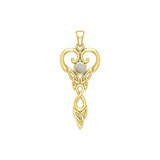 Celtic Infinity Goddess with Birthstone Solid Yellow Gold Pendant GPD5960 - Jewelry