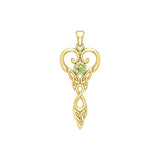 Celtic Infinity Goddess with Birthstone Solid Yellow Gold Pendant GPD5960 - Jewelry