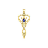 Celtic Infinity Goddess with Birthstone Solid Yellow Gold Pendant GPD5960 - Jewelry