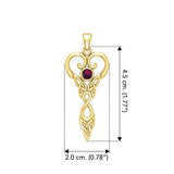 Celtic Infinity Goddess with Birthstone Solid Yellow Gold Pendant GPD5960 - Jewelry