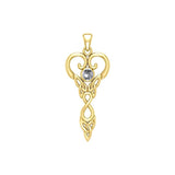 Celtic Infinity Goddess with Birthstone Solid Yellow Gold Pendant GPD5960 - Jewelry