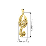 Steampunk Celtic Phoenix Solid Yellow Gold Pendant GPD6000 - Jewelry