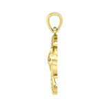 Double Celtic Wolves with Crescent Moon Solid Gold Pendant GPD6042 - Jewelry