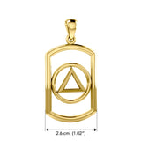 Recovery Solid Yellow Gold Pendant GPD6049