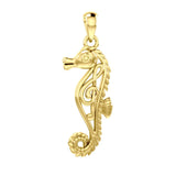 Seahorse with Music Note in the Body 14K Solid Gold Pendant GPD6120