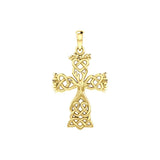 Celtic Tree of Life Cross Solid  Yellow Gold Pendant GPD6122