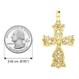 Celtic Tree of Life Cross Solid Yellow Gold Pendant GPD6122 - Jewelry