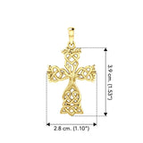 Celtic Tree of Life Cross Solid Yellow Gold Pendant GPD6122 - Jewelry