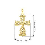 Celtic Tree of Life Cross Solid  Yellow Gold Pendant GPD6122