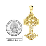 Celtic Tree of Life Irish Cross 14 Karat Solid Yellow Gold Pendant GPD6123 - Jewelry